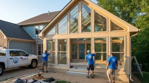 Cathedral Roof Sunroom Construction in Blue Springs, MO - hero image